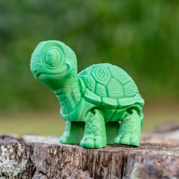 Vedere broasca testoasa printata din filament 1.75 mm Polymaker Panchroma CoPE Green 1kg - Filamente3D.ro