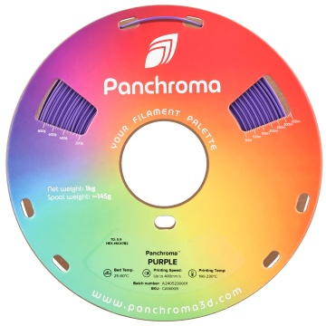 Vedere frontala rola de filament 1.75 mm Polymaker Panchroma CoPE Purple 1kg - Filamente3D.ro