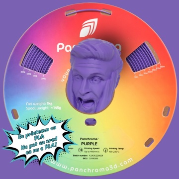 Rola si cap statueta om printata din filament 1.75 mm Polymaker Panchroma CoPE Purple 1kg - Wow! Nu pot sa cred ca nu e PLA - Filamente3D.ro