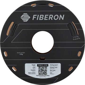 Vedere frontala rola filament Polymaker Fiberon PA612-ESD Black - Filamente3D.ro