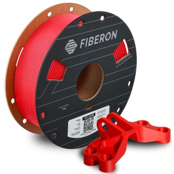 Rola si piesa printata din filament Polymaker Fiberon PET-GF15 Red 1kg - Filamente3D.ro