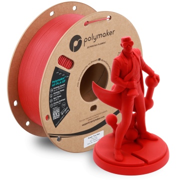 Rola si statueta Polyman printata din filament Polymaker HT-PLA-GF Power Tool Red 1kg - Filamente3D.ro