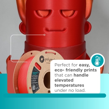 Rola si Obiect printat cu filamentul Polymaker HT-PLA Red - Filamente3D.ro