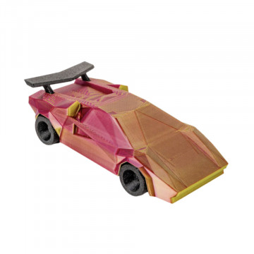 Masinuta printata din filament Polymaker Panchroma PLA Dual Silk Aubergine Lime-Magenta - Filamente3D.ro
