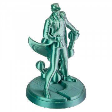 Statueta Polyman printata din filament Polymaker Panchroma PLA Dual Silk Jadeite Green-Chrome - Filamente3D.ro
