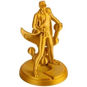 Statueta Polyman printata 3D din filament Polymaker Panchroma PLA Silk Gold - Filamente3D.ro