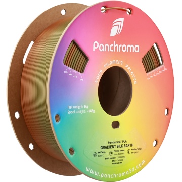 Vedere laterala rola de filament Polymaker Panchroma PLA Silk Gradient Earth 1kg - Filamente3D.ro