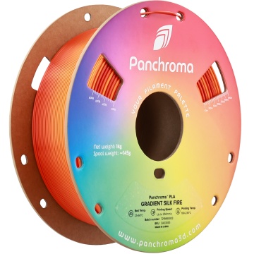 Vedere laterala rola de filament Polymaker Panchroma PLA Silk Gradient Fire 1kg - Filamente3D.ro
