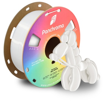 Rola si catel printat din filament Polymaker Panchroma PLA Silk White - Filamente3D.ro
