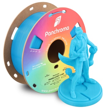 Rola si statueta Polyman printata din filament Polymaker Panchroma PLA Translucent Cyan 1kg - Filamente3D.ro