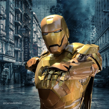 Iron Man printat din filament Polymaker PolyLite CosPLA versiunea B 1kg si postprocesat - Filamente3D.ro