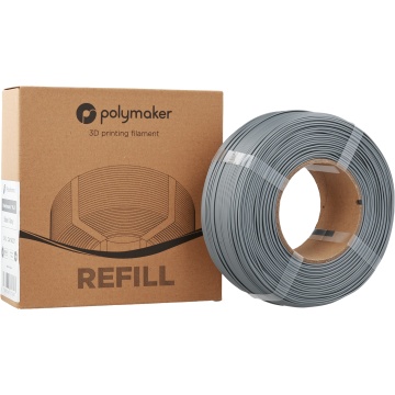 Filament 1.75 mm Polymaker Refill Panchroma PLA Steel Grey (gri) 1kg - ambalaj si rola - Filamente3D.ro
