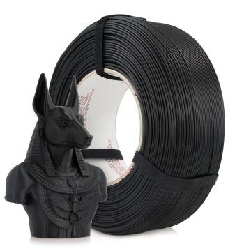Rezerva de filament si bust Anubis printat din Rosa3D ReFill PLA-CF Matt Carbon Black 1kg - Filamente3D.ro