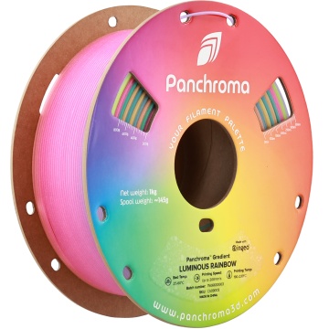 Rola filament 3D - Panchroma Gradient - Luminous Rainbow – un curcubeu fosforescent, straluceste in intuneric - ideal pentru imprimare precisa - 1kg - Filamente3D.ro