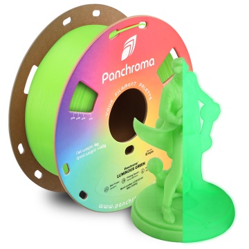 Rola filament 3D si print Panchroma Luminous Green – verde fosforescent, straluceste in intuneric - ideal pentru imprimare precisa - Filamente3D.ro