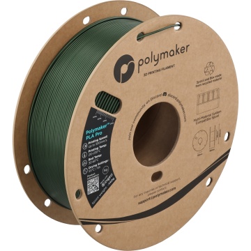 Rola de filament 1.75mm Polymaker PLA Pro - High Speed Tough PLA Metallic Green (verde) 1kg