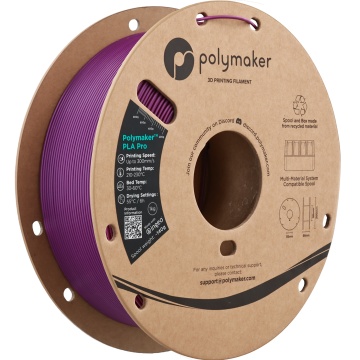Vedere axonometrica rola de filament 1.75mm Polymaker PLA Pro - High Speed Tough PLA Metallic Plum (violet) 1kg