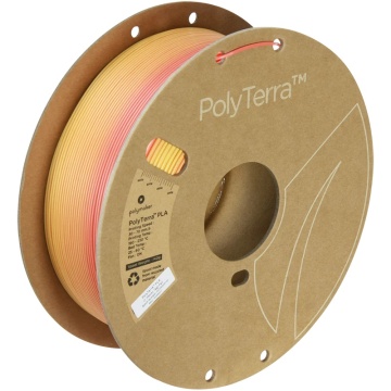 Rola de filament 1.75mm Polymaker PolyTerra PLA Gradient Fall (Lava Red - Sunrise Orange) 1kg - Filamente3D.ro