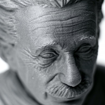 Macro statueta Einstein printata 3D din filament add north Textura Flare Rocky Grey 750g - Filamente3D.ro