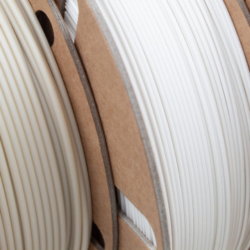 Detaliu filament ColorFabb allPHA White 750g si allPHA Natural - Filamente3D.ro