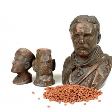 Bust printat 3D din filament ColorFabb CopperFill 750g - Filamente3D.ro