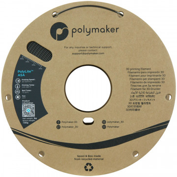 Vedere frontala rola filament Polymaker PolyLite ASA Dark Gray Green1kg - Filamente3D.ro