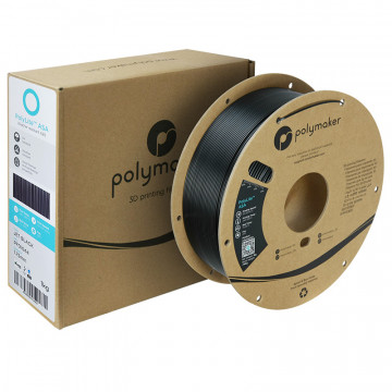 Rola si ambalaj filament Polymaker PolyLite ASA Jet Black 1kg - Filamente3D.ro