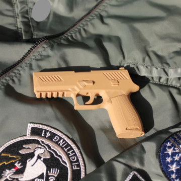 Pistol printat 3D din filament Polymaker PolyLite PLA PRO Army Beige (maro)1kg - Filamente3D.ro