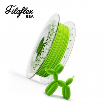 Catel printat 3D din filament Recreus FilaFlex Original 82A Green (verde) 500g si rola si text - Filamente3D.ro