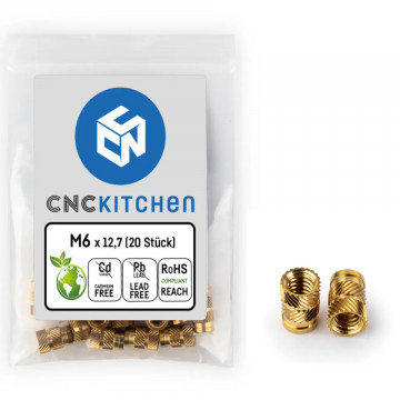 Inserturi filetate CNC Kitchen - M6 Standard (M6x12.7) - 20 buc