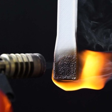 Aprindere specimen printat din filament FormFutura ReFill ApolloX Flame Retardant Traffic Black 1kg - Filamente3D.ro