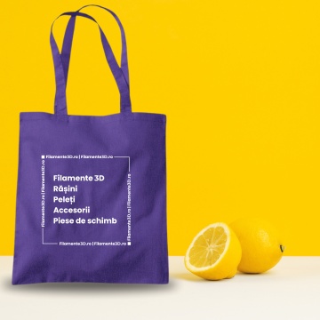 Totebag violet - Daca viata iti da lamai printeaza 3D un storcator - verso - Filamente3D.ro