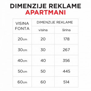 Svetleća reklama APARTMANI - Img 2