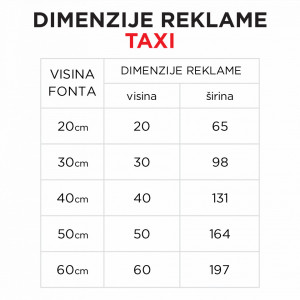 Svetleća reklama TAXI - Img 2