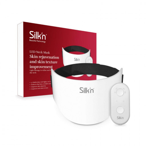 Masca Silk’n LED pentru gat, 4 culori diferite, antirid, antiacnee, antiinflamatoare, reduce roseata RESIGILAT