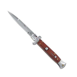.Briceag maro cu buton ,22 cm Stiletto ;Italian,Stil