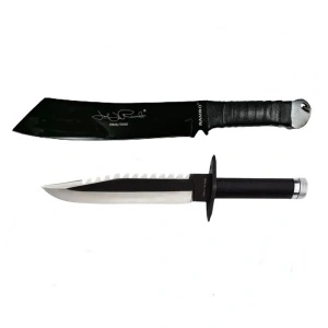 Set Cutit de vanatoare, 35 cm si Maceta, 43 cm, Teaca inclusa