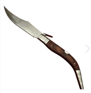 Briceag cu cricket, lamă oțel inoxidabil, maro, 38 cm