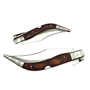 Set briceag 38 cm si briceag 50 cm, lamă oțel inoxidabil, cricket, maro