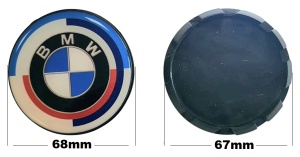 бела/сина капачка BMW за фелна 68mm