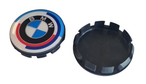 бела/сина капачка BMW за фелна 68mm - Img 2
