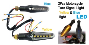 Универзални жмигавци со LED 2бр. к-т жолто-син