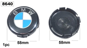 бела/сина капачка BMW за фелна 58mm - Img 2