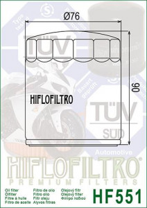 ФИЛТЕР ЗА МАСЛО HIFLOFILTRO HF551 - Img 2