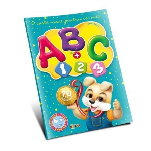 Marea carte de colorat - ABC + 1, 2, 3 O carte mare pentru cei mici (cu 70 de autocolante)