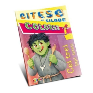 Citesc pe silabe, colorez - Cei trei tapi isteti