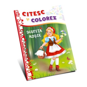Citesc si colorez - Scufita Rosie (Litere de tipar, silabe)