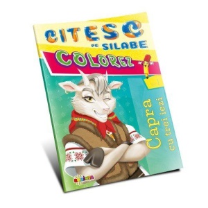 Citesc pe silabe, colorez - Capra cu trei iezi