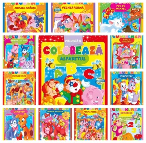 Pachet "Descopera si coloreaza" - 12 Carti (5 gratuite)