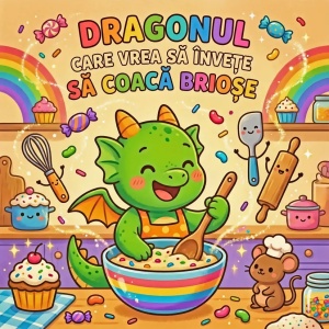 eCarte Multimedia Interactivă - "Dragonul care vrea să învețe să coacă brioșe". De văzut, ascultat, răspuns și... colorat! Bonus-surpriză pentru părinți!